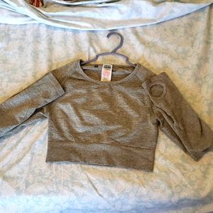 Green Seamless Crop Top, Medium